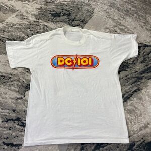 Vintage 80s Screen Stars T Shirt Sz XL White Cotton DC 101 Spell Out